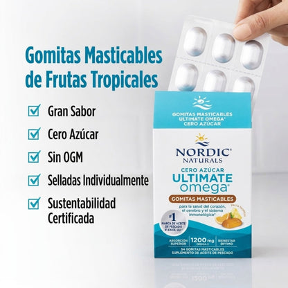 Ultimate Omega Sabor Naranja, Sin Azúcar (54 Gomitas), Nordic Naturals