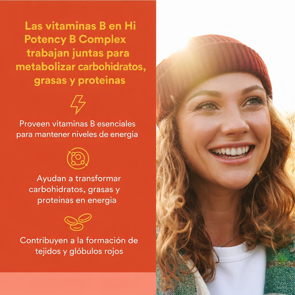 Alta Potencia B Complejo 50 mg 90 cap, Natural Factors