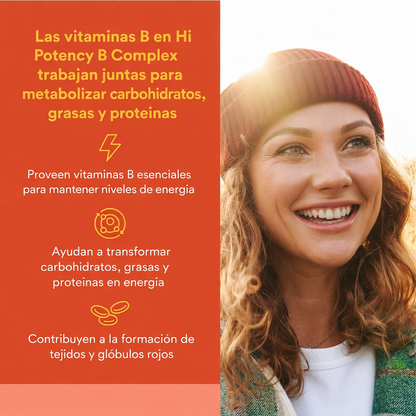 Alta Potencia B Complejo 50 mg 90 cap, Natural Factors