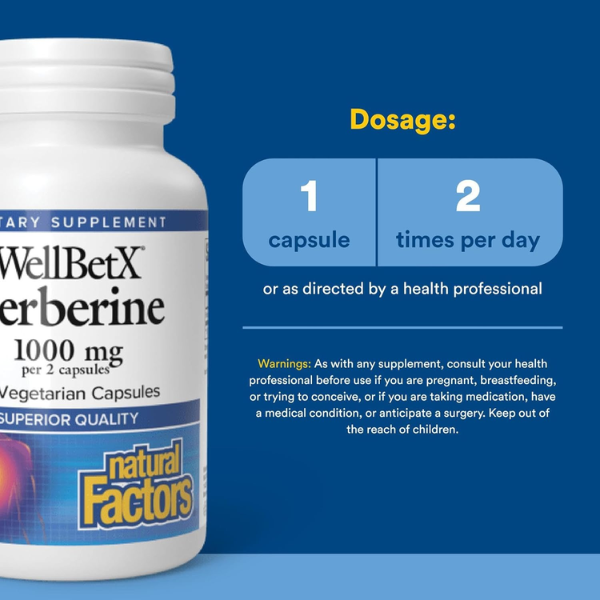 WellBetX® Berberina 500 mg 120 vcap, Natural Factors