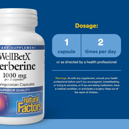 WellBetX® Berberina 500 mg 120 vcap, Natural Factors