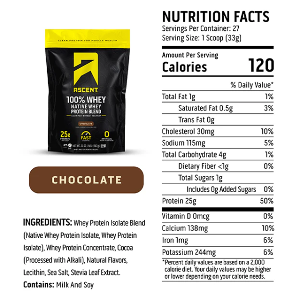 Proteína Sabor Chocolate (4 lb / 1.8 kg), Ascent