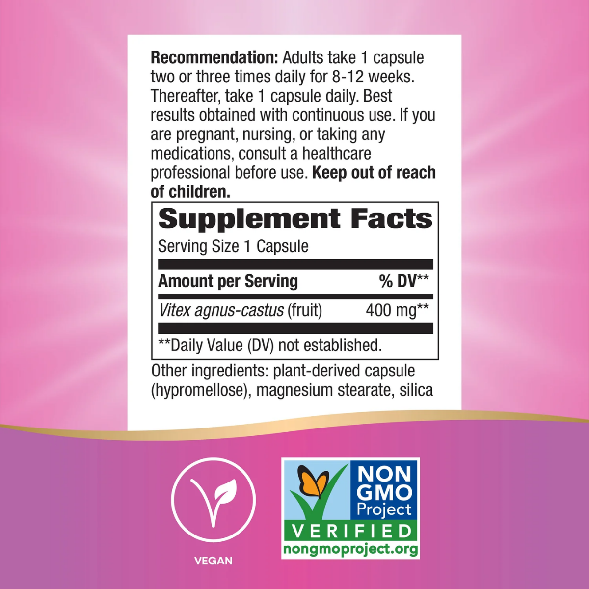 Fruta Vitex 400 mg (100 veg caps), Nature's Way