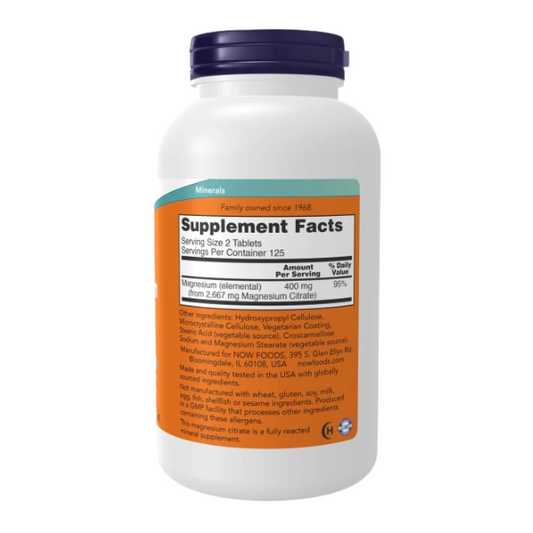 Comprimidos de citrato de magnesio de 200 mg (250 tabletas)