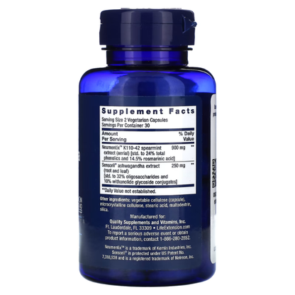 Ashwagandha Plus Calma y Concentración (60 cápsulas veg) , Life Extension