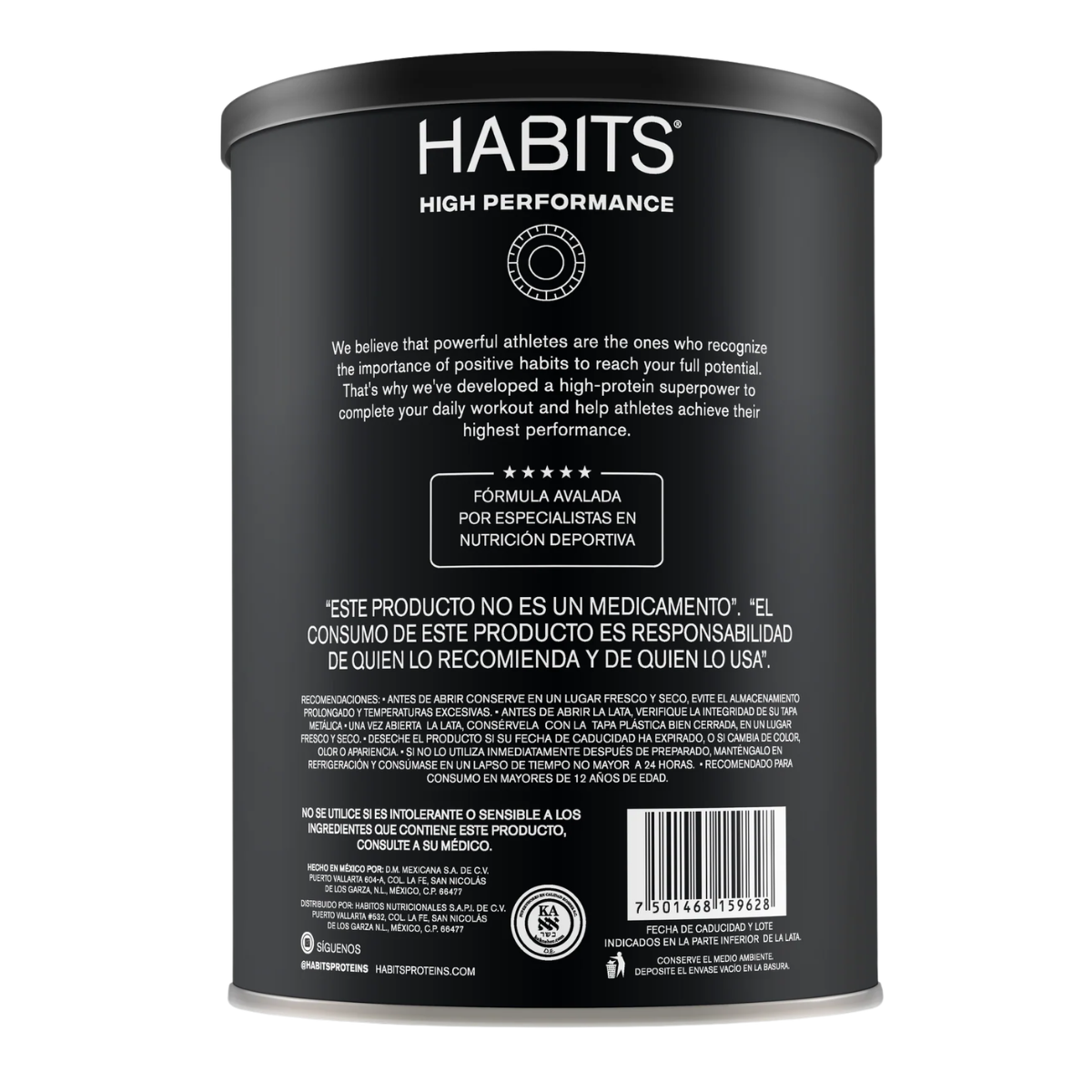 Proteina sabor Vainilla para Alto Rendimiento (1078 gr), Habits