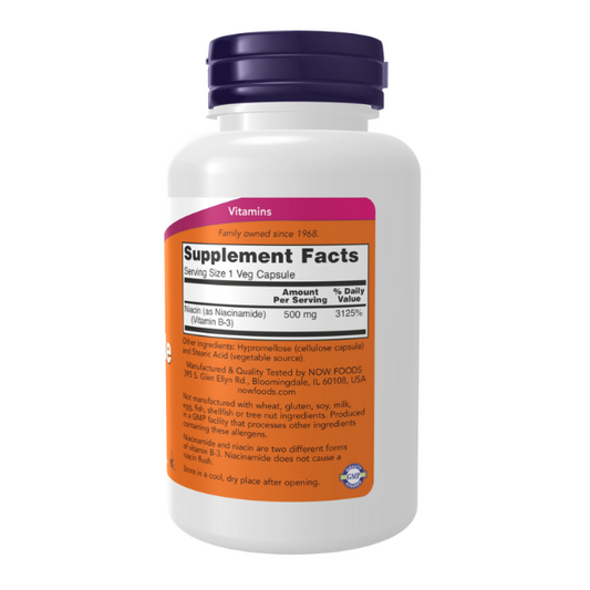 Niacinamide (B-3) 500 mg (100 Veg Caps)/ Niacinamida (B-3) 500 mg