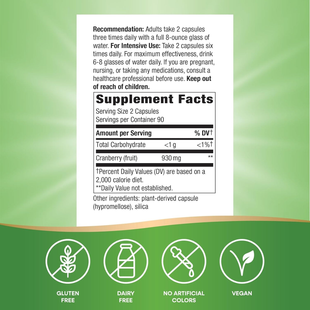 Arándano Rojo - Fruto - 930mg - 180 Cápsulas Veganas