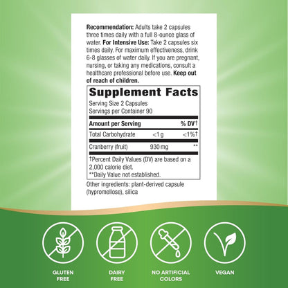 Arándano Rojo - Fruto - 930mg - 180 Cápsulas Veganas