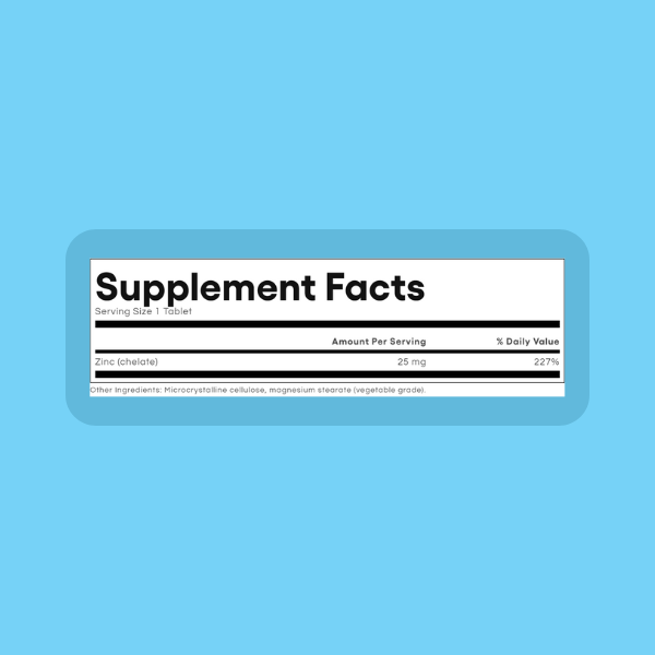 Chelate de Zinc 25 mg 90 tab, Natural Factors