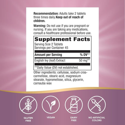 Hiedra Inglesa - Extracto - 50mg - 90 Tabletas Veganas