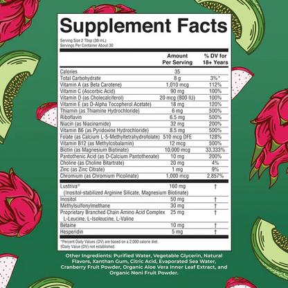 Multivitaminico Matutino + Crecimiento del Cabello Sabor Pitaya-Melon, Liquido (30 oz/ 887 ml), Mary Ruth´s