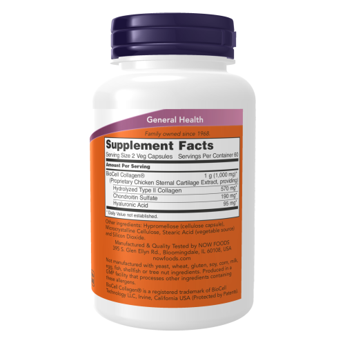 BioCell Colágeno® Hidrolizado Tipo II (120 Veg Caps)/ BioCell Collagen® Hydrolyzed Type II Veg Caps