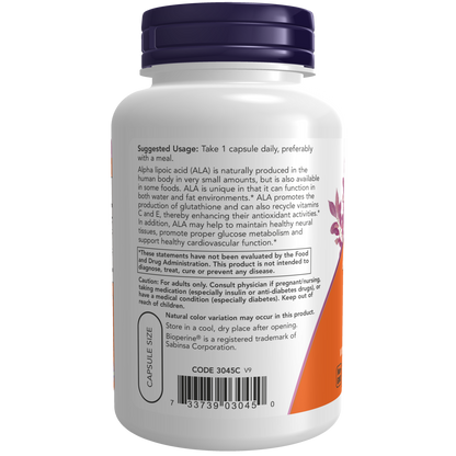 Ácido alfa lipoico 600 mg (120 VCAPS)/Alpha Lipoic Acid 600 mg