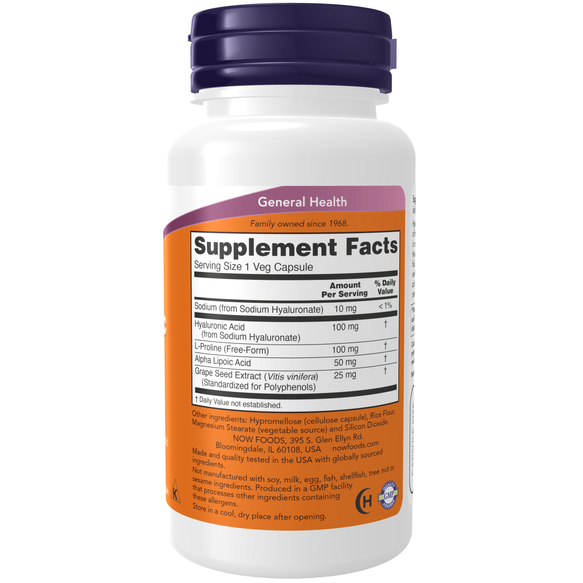 Ácido Hialurónico 50 mg Cápsulas Vegetales / Hyaluronic Acid 50 mg Veg Capsules