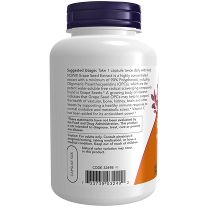 Semilla de uva 100 mg cápsulas vegetales/Grape Seed 100 mg Veg Capsules