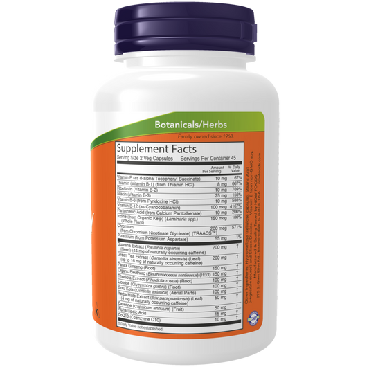 Energy Metabolic and Adrenal Support. (90 Veg Capsules) / Metabolismo y Soporte Adrenal