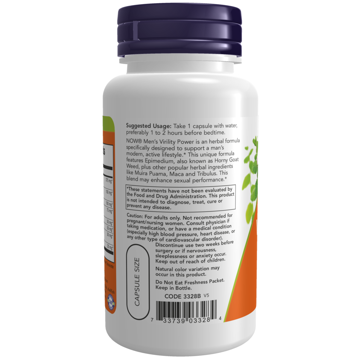Virility Power para hombres  (60 Veg Caps)/Men's Virility Power