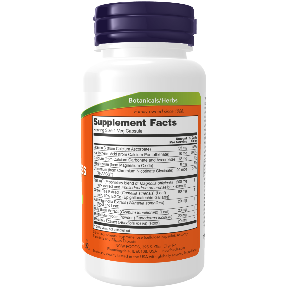 Apoyo al estrés suprarrenal con Relora™ (90 Veg Caps) /Adrenal Stress Support with Relora™