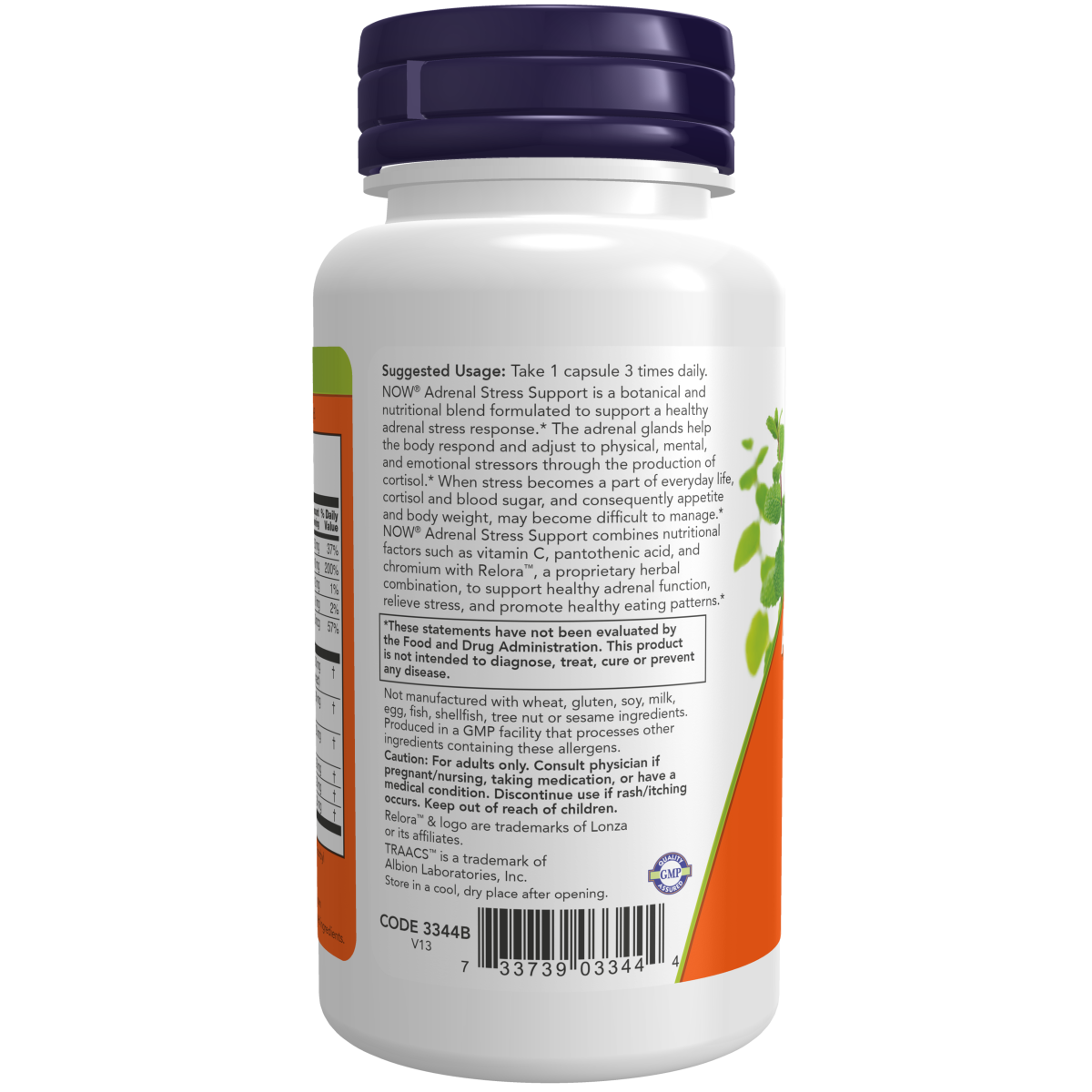 Apoyo al estrés suprarrenal con Relora™ (90 Veg Caps) /Adrenal Stress Support with Relora™