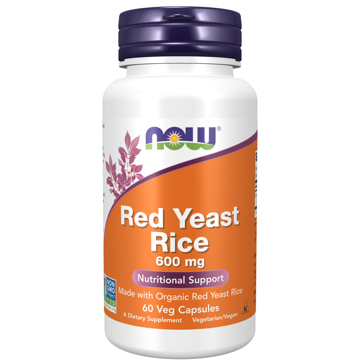 Arroz de Levadura Roja 600 mg 60 Cápsulas Vegetales/Red Yeast Rice