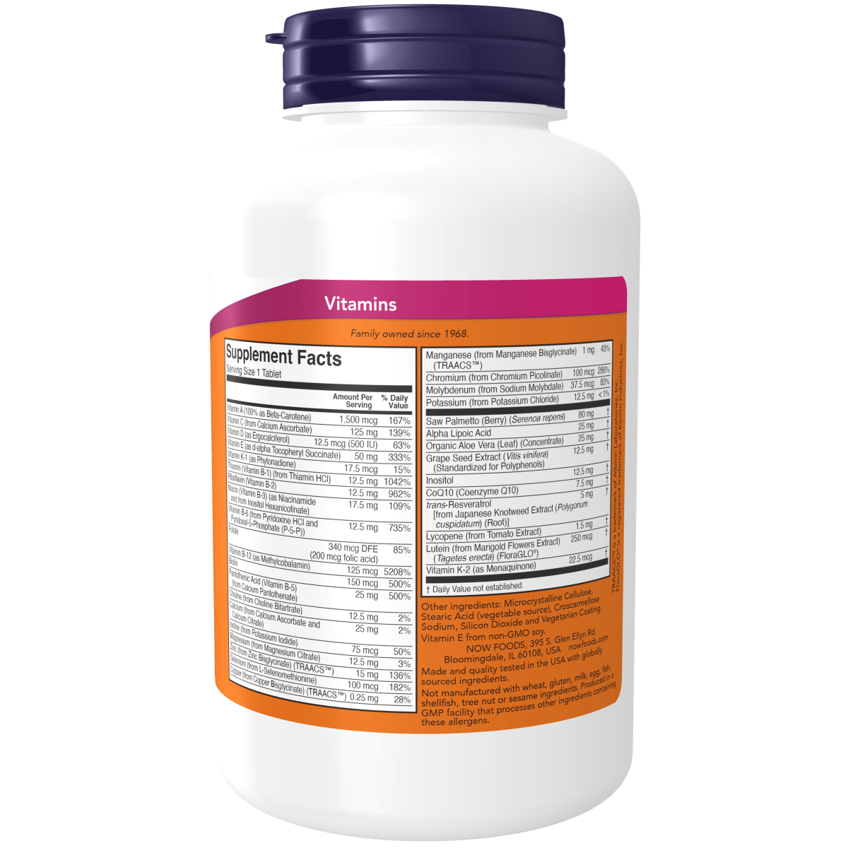 ADAM™ Men's Multiple Vitamin 120 Tablets/ Multi Vitaminas Para Hombres