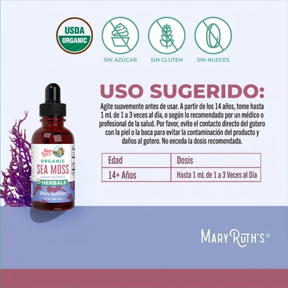 Gotas Líquidas de Musgo Marino Orgánico (30ml) / Sea Moss Drops, Org, (1oz)
