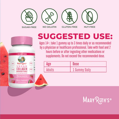 Gomitas potenciadoras de colágeno/ Collagen Boosting Gummies, Watermelon, 90 ct