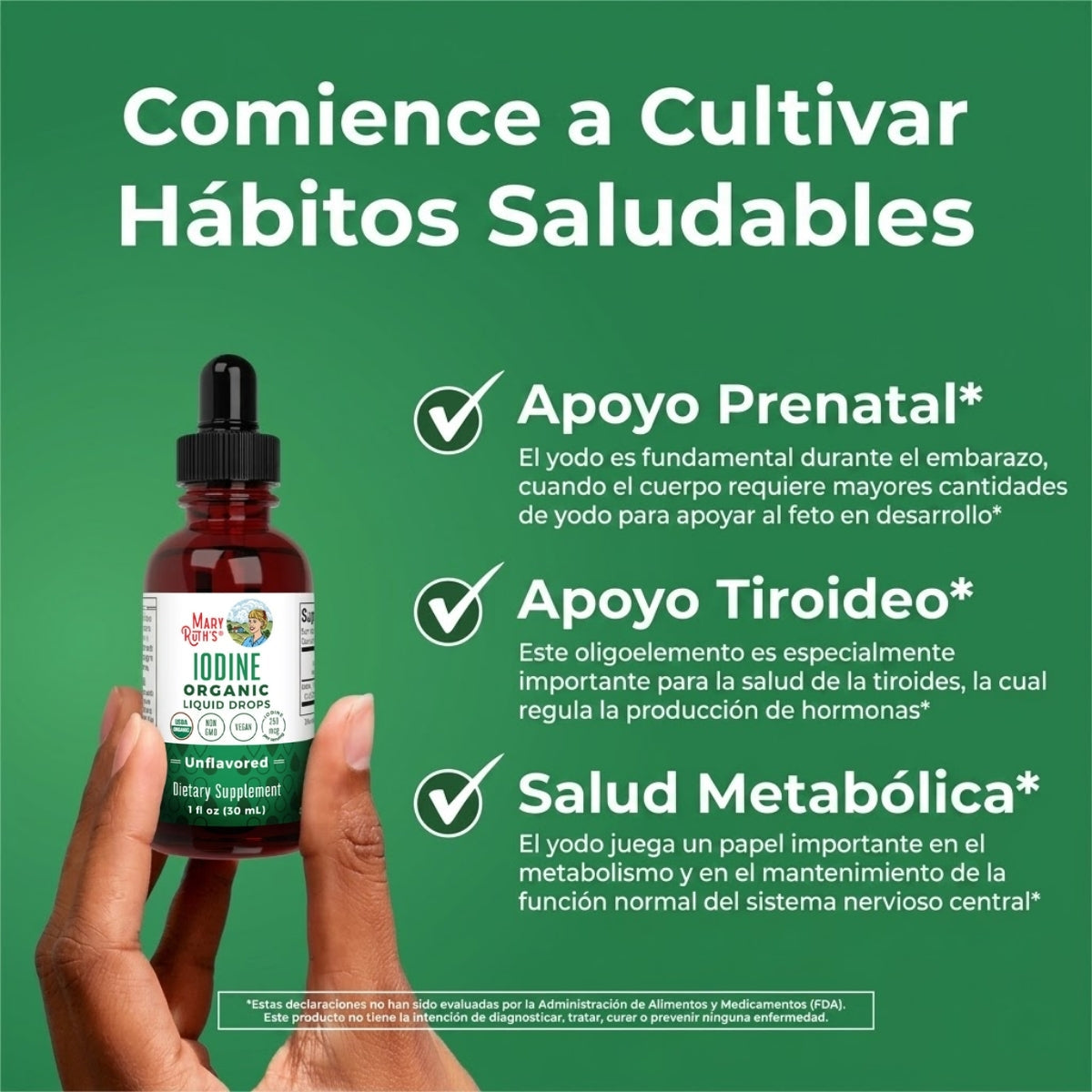 Gotas líquidas de yodo naciente (30ml) / Iodine Drops, Unflavored, Org, 1 oz