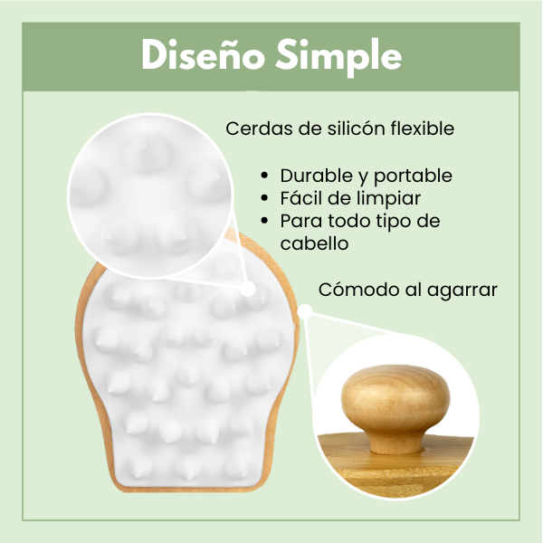 Cepillo para el Cuero Cabelludo de Bambú, Lindo