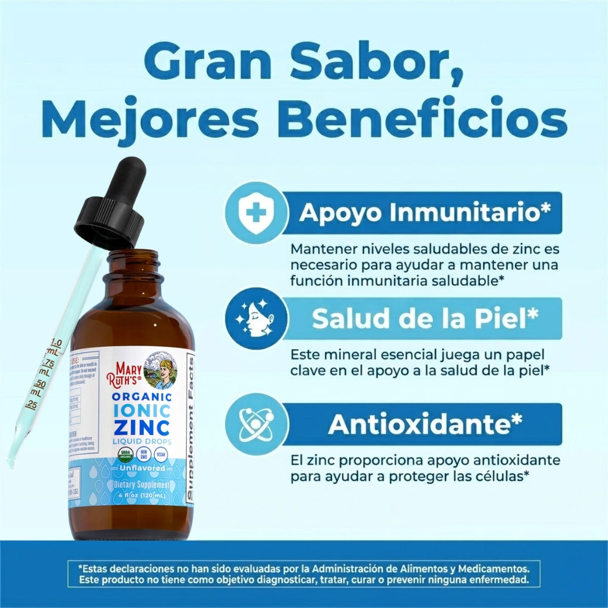 Zinc iónico líquido (120ml) / Zinc Drops, Unflavored, Org, (4oz)