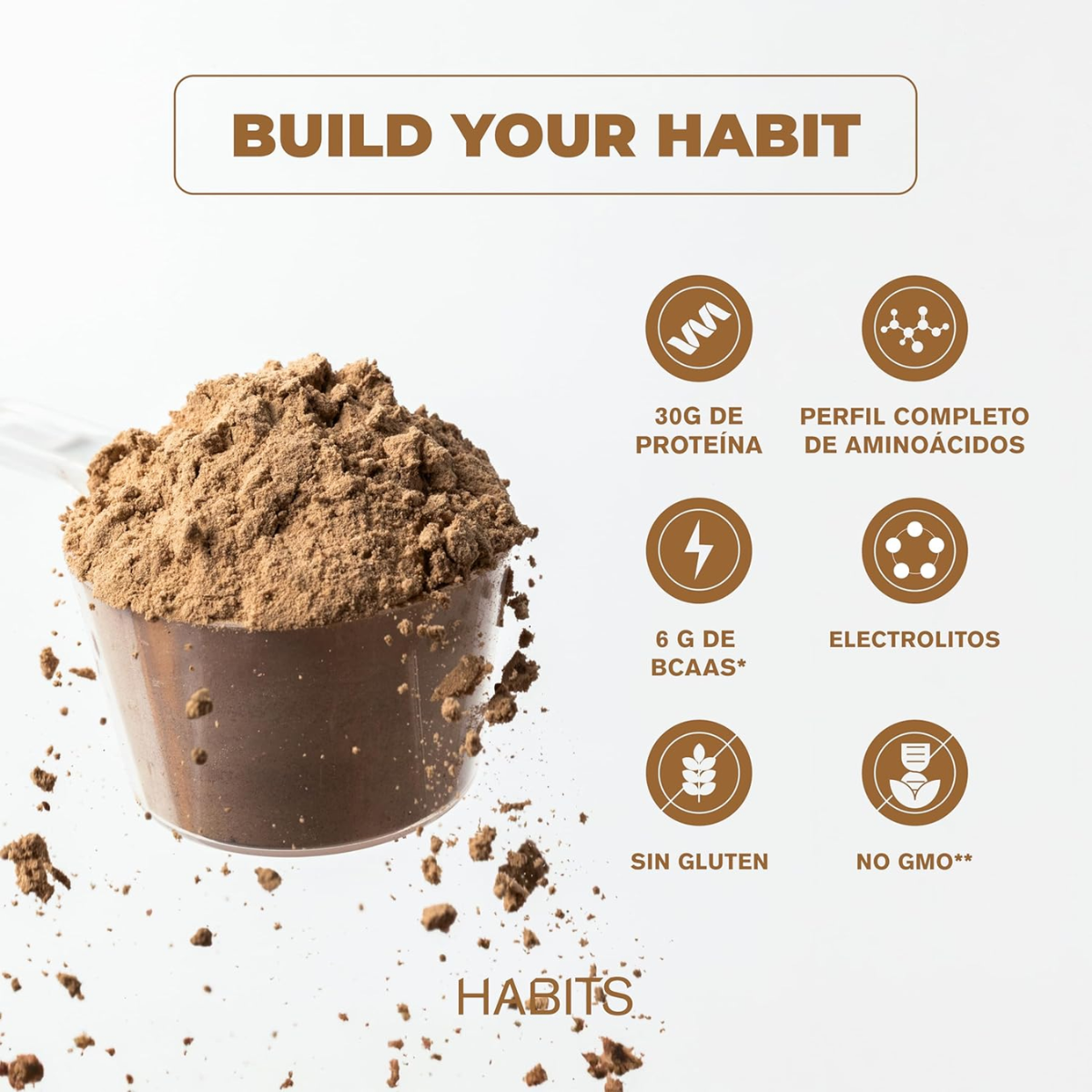 Proteína sabor Cacao para Alto Rendimiento (578 gr), Habits