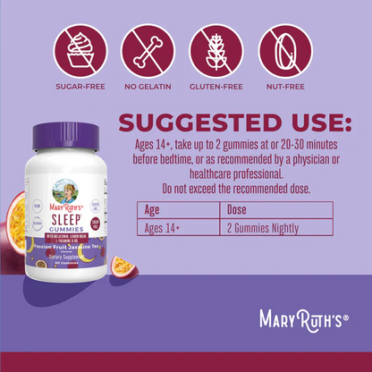 Gomitas de melatonina para dormir Adultos (60gomitas) / Adult Sleep Gummies, Passion Fruit, (60ct)