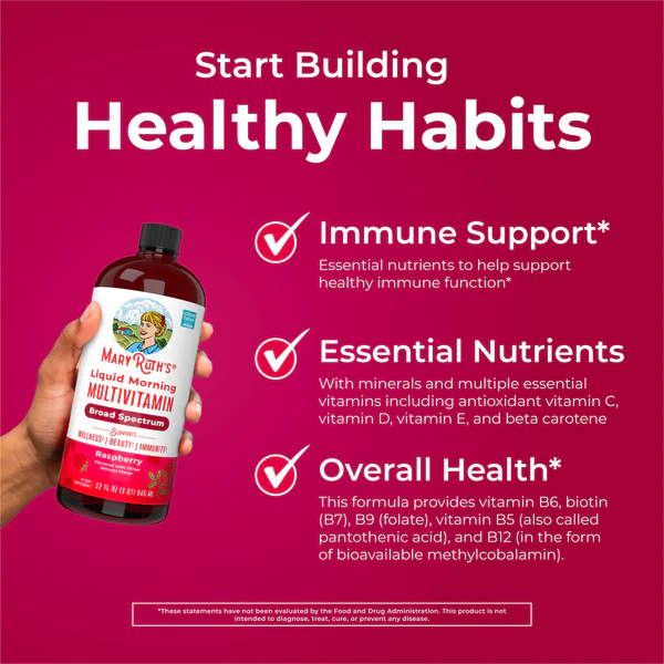 Multivitamínico matutino líquido 946ml / Morning Multivitamin Liquid, Raspberry,(32oz)