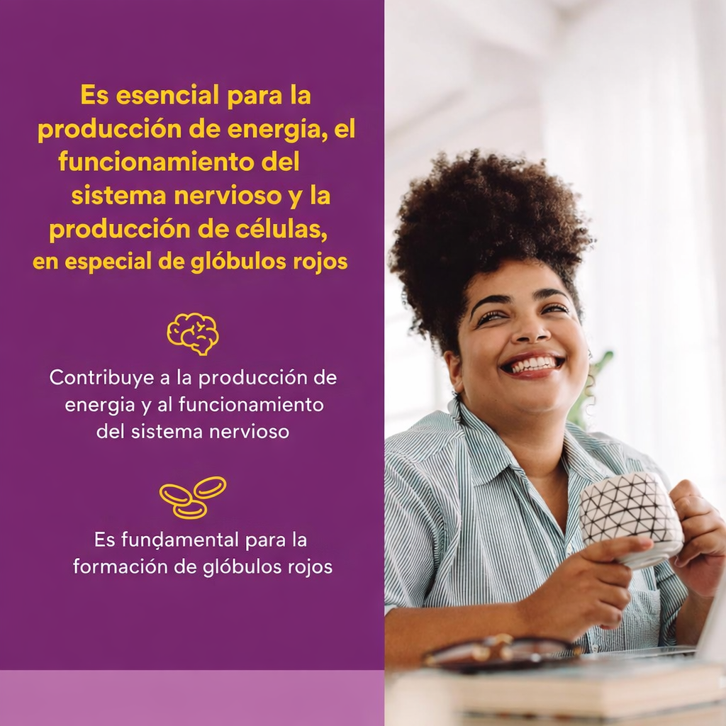 B12 Cianocobalamina 1,000 mcg 60 tab, Natural Factors