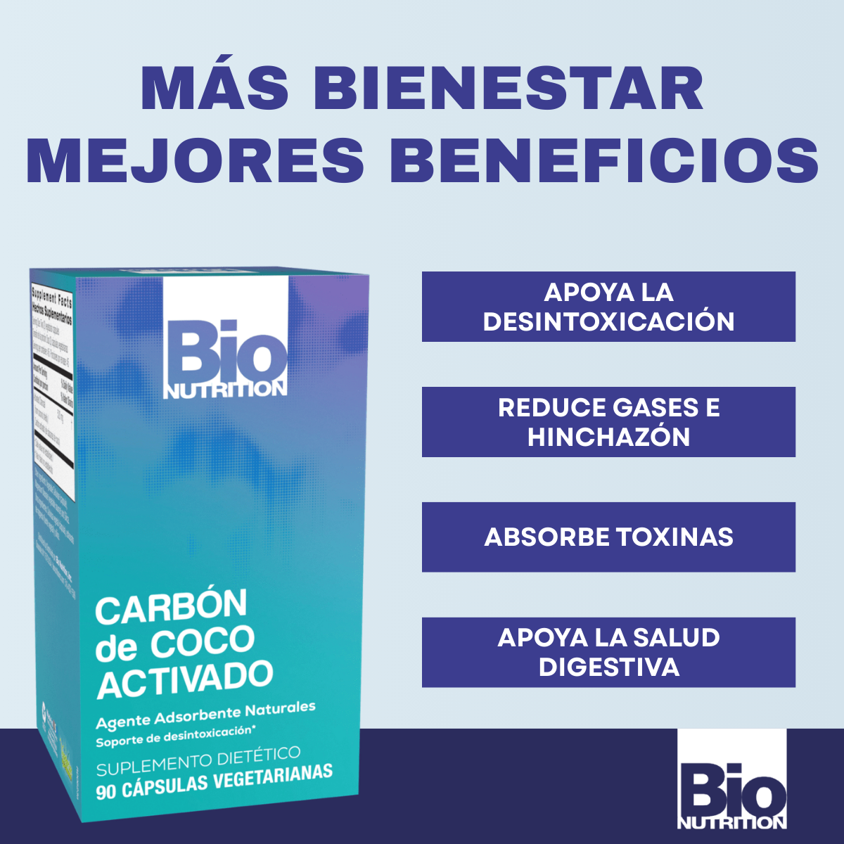 Carbón Activado 520 Mg (90 Capsulas), Bio Nutrition