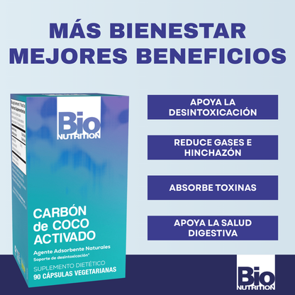 Carbón Activado 520 Mg (90 Capsulas), Bio Nutrition