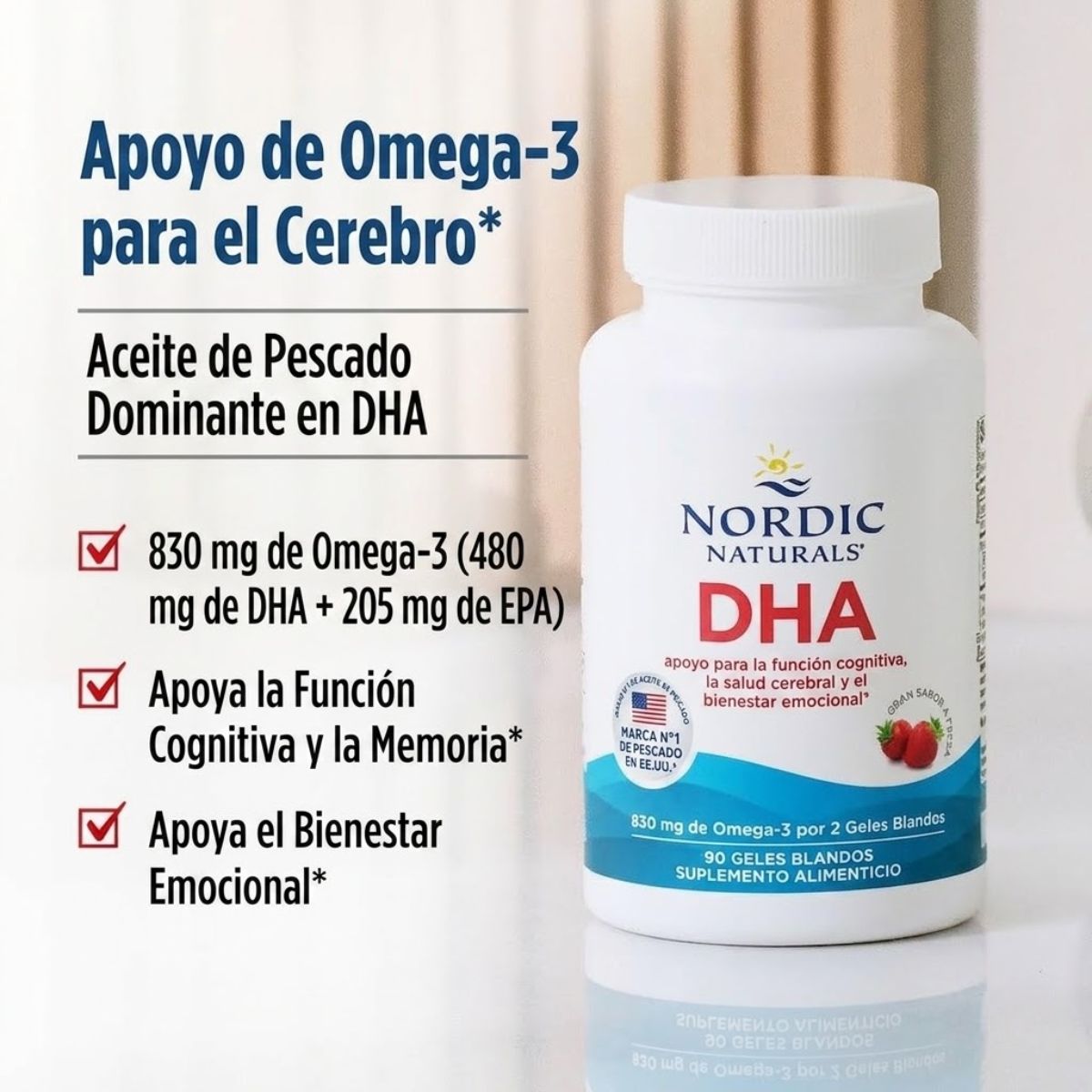 DHA - 830mg - 90 Cápsulas Blandas