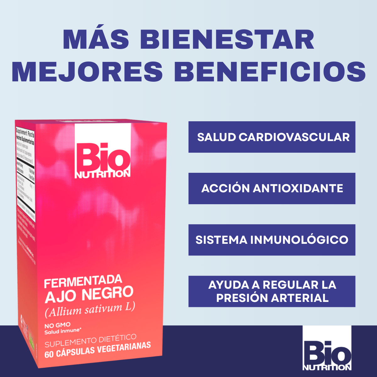 Ajo Negro Fermentado 450 Mg (60 Capsulas), Bio Nutrition