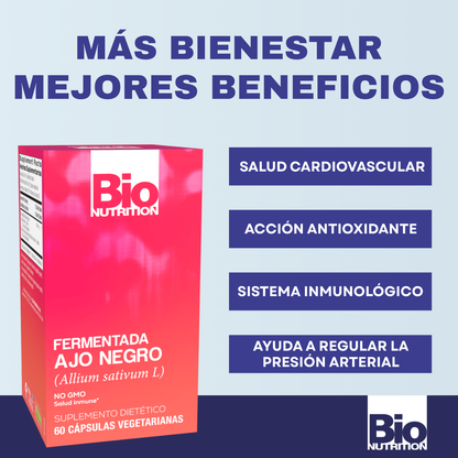 Ajo Negro Fermentado 450 Mg (60 Capsulas), Bio Nutrition