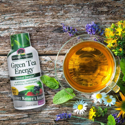 OFERTA 30% Shot Energetico de Te Verde (2 Oz / 60 ml), Nature's Answer