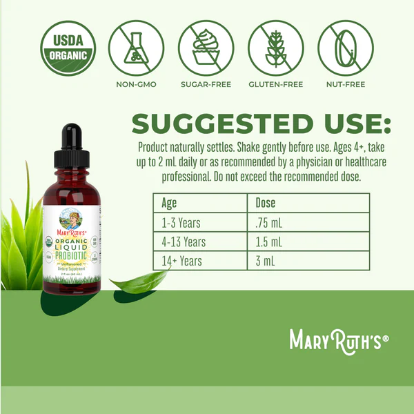 Probiótico Líquido Orgánico (60ml) / Probiotic Drops, Unflavored, Org, (2oz)