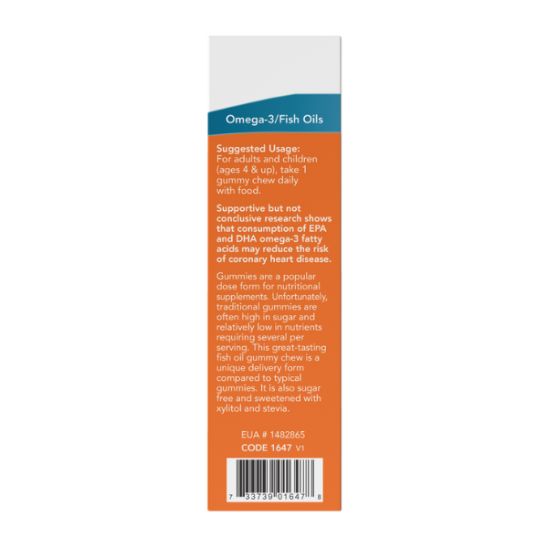 Gomitas masticables con aceite de pescado omega-3 (36 gomitas masticables)