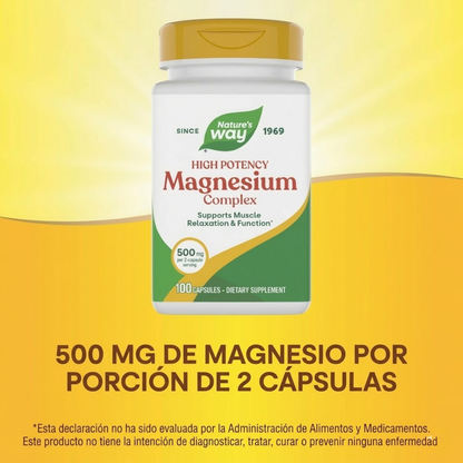 Complejo de Magnesio - 500mg - 100 Cápsulas
