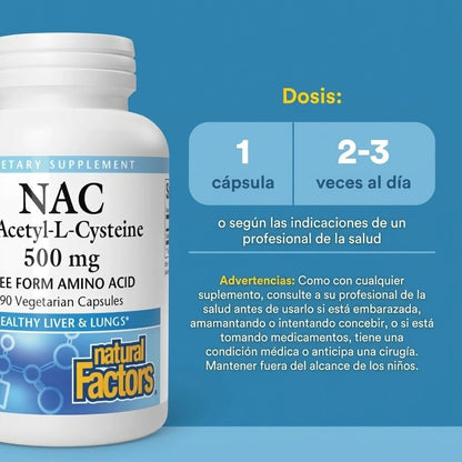 N-Acetil-L-Cisteína 600 mg 60 vcap, Natural Factors