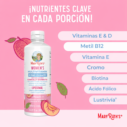 Multivitamínico para Mujer + Lustriva Crecimiento del Cabello Liposomal (15 fl oz/450 ml), Mary Ruth´s