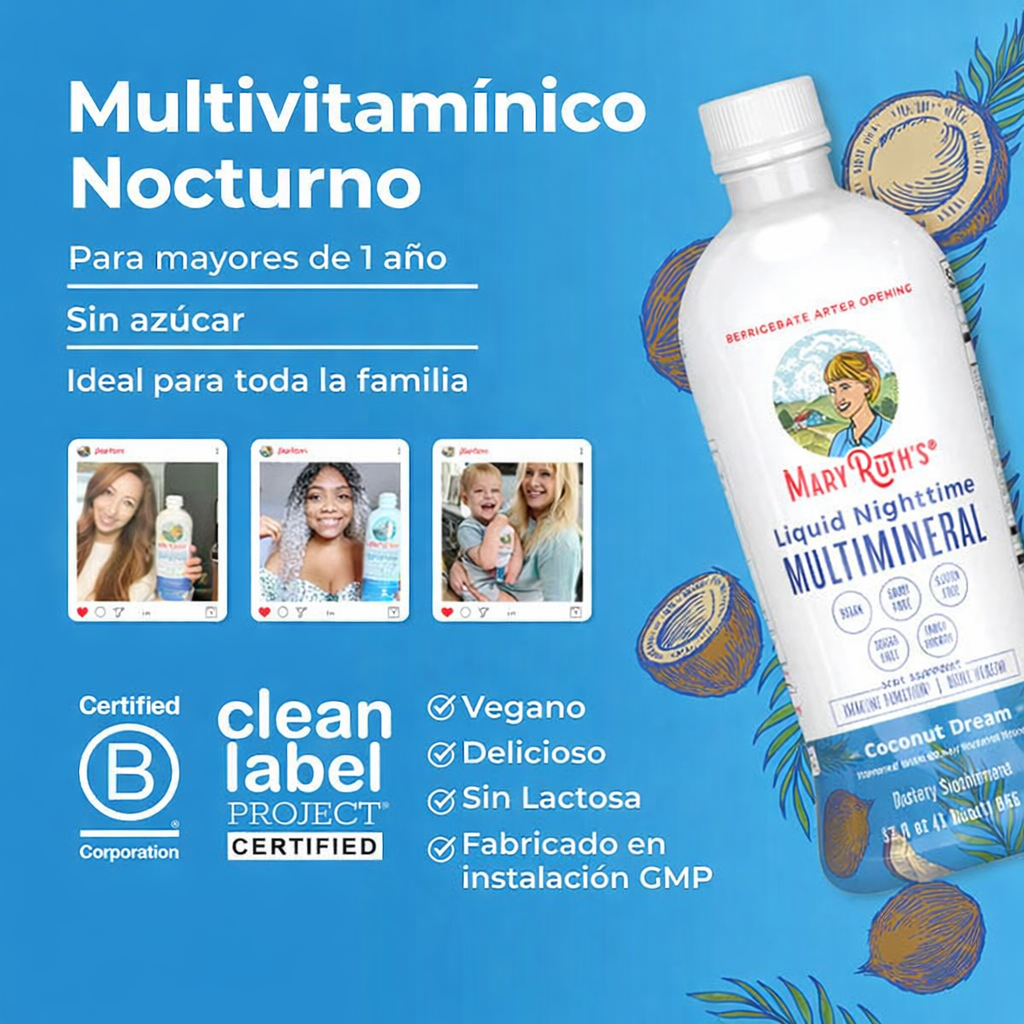 Multimineral líquido nocturno (coco) 15,22 oz (450 mL)