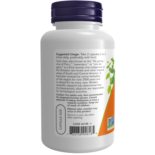Uña de Gato 500mg (100 Veg Caps)/ Cat's Claw 500 mg Veg Capsules