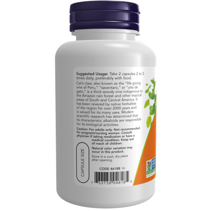 Uña de Gato 500mg (100 Veg Caps)/ Cat's Claw 500 mg Veg Capsules