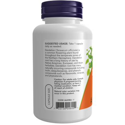 Raíz de diente de león 500mg (100 VegCaps)/ Dandelion Root 500 mg